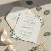 Modern Minimalist Green Geometric Frame Wedding In 招待状