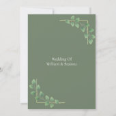 Modern Minimalist Green Geometric Frame Wedding In 招待状 (裏面)