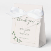 Modern Minimalist Green Geometric Wedding フェイバーボックス (正面サイド)