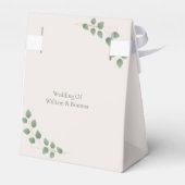 Modern Minimalist Green Geometric Wedding フェイバーボックス (裏面サイド)