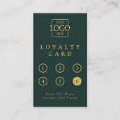 Modern Minimalist Green & Gold Professional Reward ロイヤリティカード (正面)