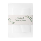 Modern Minimalist Green Leave Wedding 招待状ベリーバンド (正面例)