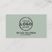 Modern Minimalist Green Professional Logo QR Code 名刺 (正面)