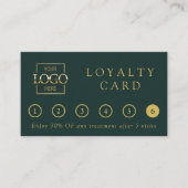 Modern Minimalist Green Professional Logo Reward ロイヤリティカード (正面)