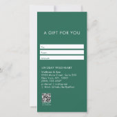 Modern Minimalist Green QR Code Gift Certificate (裏面)