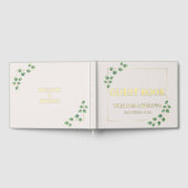 Modern Minimalist Green Wedding Foil Guest Book ゲストブック (全面)
