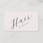 Modern Minimalist Hair Stylist Script Blush Pink 名刺 (正面)