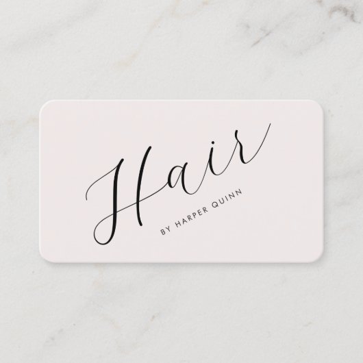 Modern Minimalist Hair Stylist Script Blush Pink 名刺 (正面)