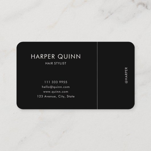 Modern Minimalist Hair Stylist Script Blush Pink 名刺 (裏面)