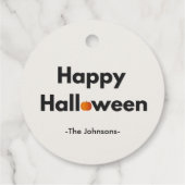 Modern Minimalist Halloween – Personalized Pumpkin フェイバータグ (裏面)