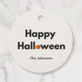 Modern Minimalist Halloween – Personalized Pumpkin フェイバータグ (正面)