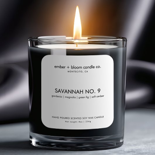 Modern Minimalist Handmade Candle Labels スクエアシール