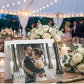 Modern Minimalist Handwritten Script Photo Wedding サンキューカード