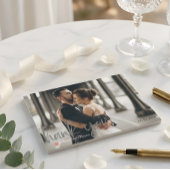 Modern Minimalist Handwritten Script Photo Wedding サンキューカード