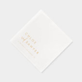 Modern Minimalist Handwritten Script Wedding 箔ナプキン (右)