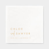 Modern Minimalist Handwritten Script Wedding 箔ナプキン (正面)
