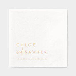 Modern Minimalist Handwritten Script Wedding 箔ナプキン