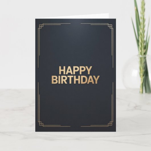 Modern Minimalist Happy Birthday Card for men カード (正面)
