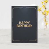 Modern Minimalist Happy Birthday Card for men カード (黄色い花)