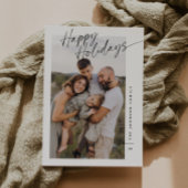 Modern Minimalist Happy Holidays Script Christmas シーズンカード