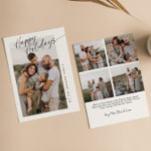 Modern Minimalist Happy Holidays Script Christmas シーズンカード