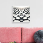 Modern Minimalist Hexagonal Matrix - Abstract 3D  キャンバスプリント (インサイチュ (リビング))