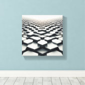 Modern Minimalist Hexagonal Matrix - Abstract 3D  キャンバスプリント (インサイチュ (ウッドフロア))