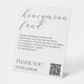 Modern Minimalist Honeymoon Fund QR Code 台座サイン (正面)