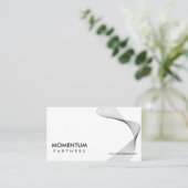 Modern Minimalist Innovation Company Sleek White 名刺 (スタンド正面)