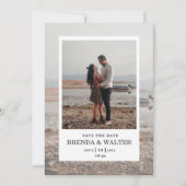 Modern Minimalist Ivory Custom Photo Wedding Invit 招待状 (正面)