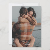 Modern Minimalist Ivory Custom Photo Wedding Invit 招待状 (裏面)