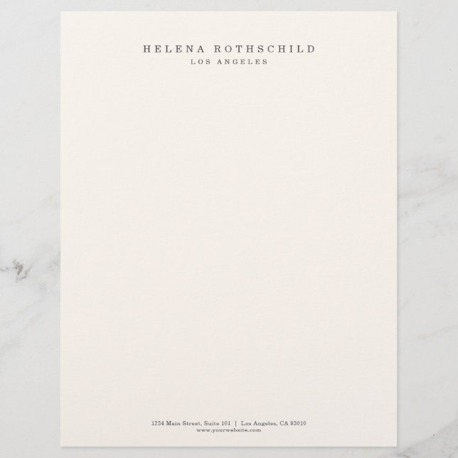 Modern Minimalist Ivory Professional Business レターヘッド (正面)