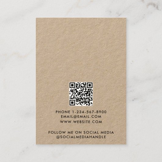 Modern Minimalist Kraft Jewelry Display Card 名刺 (裏面)