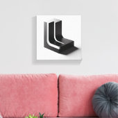 Modern Minimalist L-Shaped Geometric Block キャンバスプリント (インサイチュ (リビング))