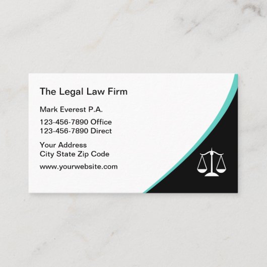 Modern Minimalist Law Office Attorney 名刺 (正面)