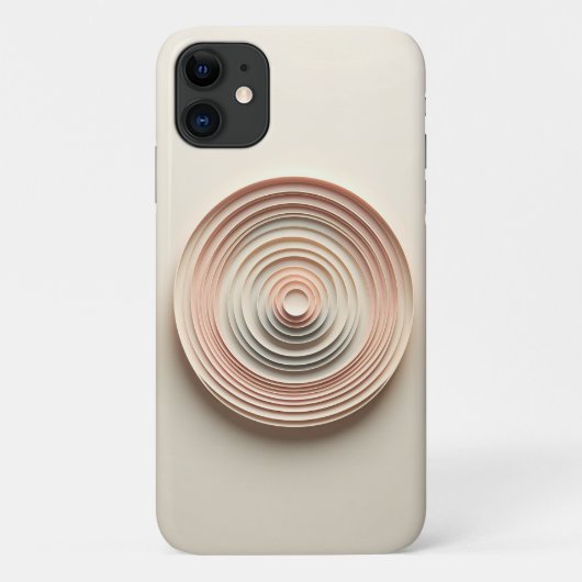 Modern Minimalist Layered Circles Art Soft Pastel Case-Mate iPhoneケース (裏面)