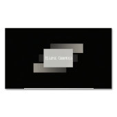 Modern Minimalist Layered Geometric Grey Black マグネット名刺 (正面)