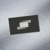 Modern Minimalist Layered Geometric Grey Black マグネット名刺 (インサイチュ)