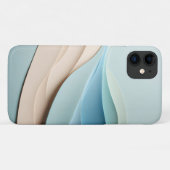 Modern Minimalist Layered Paper Waves - Elegant Bl Case-Mate iPhoneケース (裏面(横))