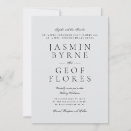 Modern Minimalist Light Gray Wedding 招待状