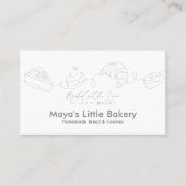 Modern Minimalist Line Art Bakery Pastry Chef 名刺 (正面)