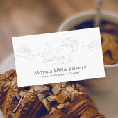Modern Minimalist Line Art Bakery Pastry Chef 名刺
