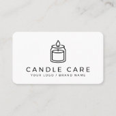 Modern Minimalist Line Art Candle Care Instruction 名刺 (正面)