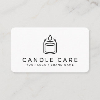 Modern Minimalist Line Art Candle Care Instruction 名刺