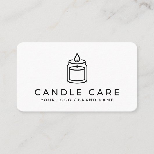 Modern Minimalist Line Art Candle Care Instruction 名刺 (正面)