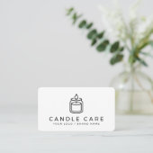 Modern Minimalist Line Art Candle Care Instruction 名刺 (スタンド正面)