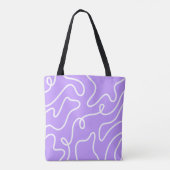 Modern Minimalist Line Art Lavender Purple Wavy トートバッグ (裏面)
