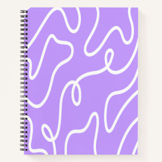 Modern Minimalist Line Art Lavender Purple Wavy ノートブック