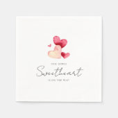 Modern Minimalist Little Sweetheart Baby Shower スタンダードカクテルナプキン (正面)
