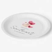 Modern Minimalist Little Sweetheart Baby Shower ペーパープレート (アングル)